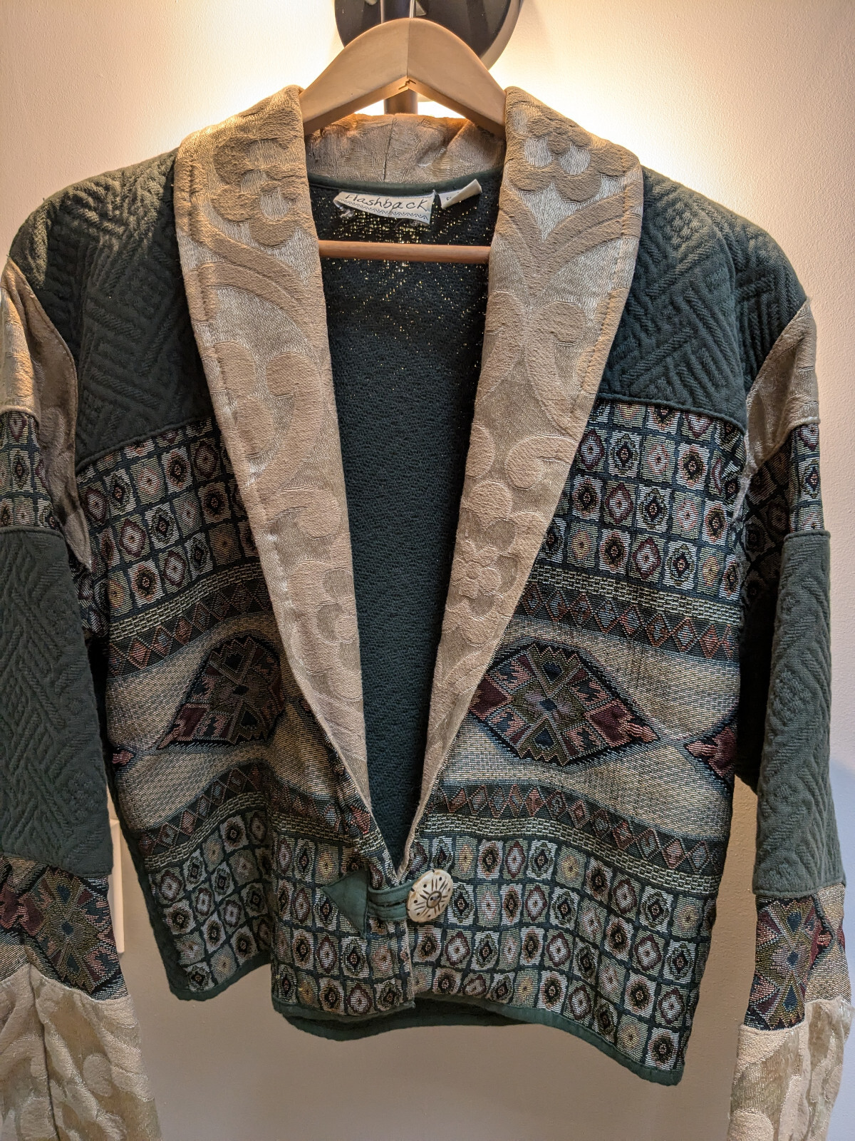 Flashback Patchwork Jacket Wooden Button Vintage … - image 5