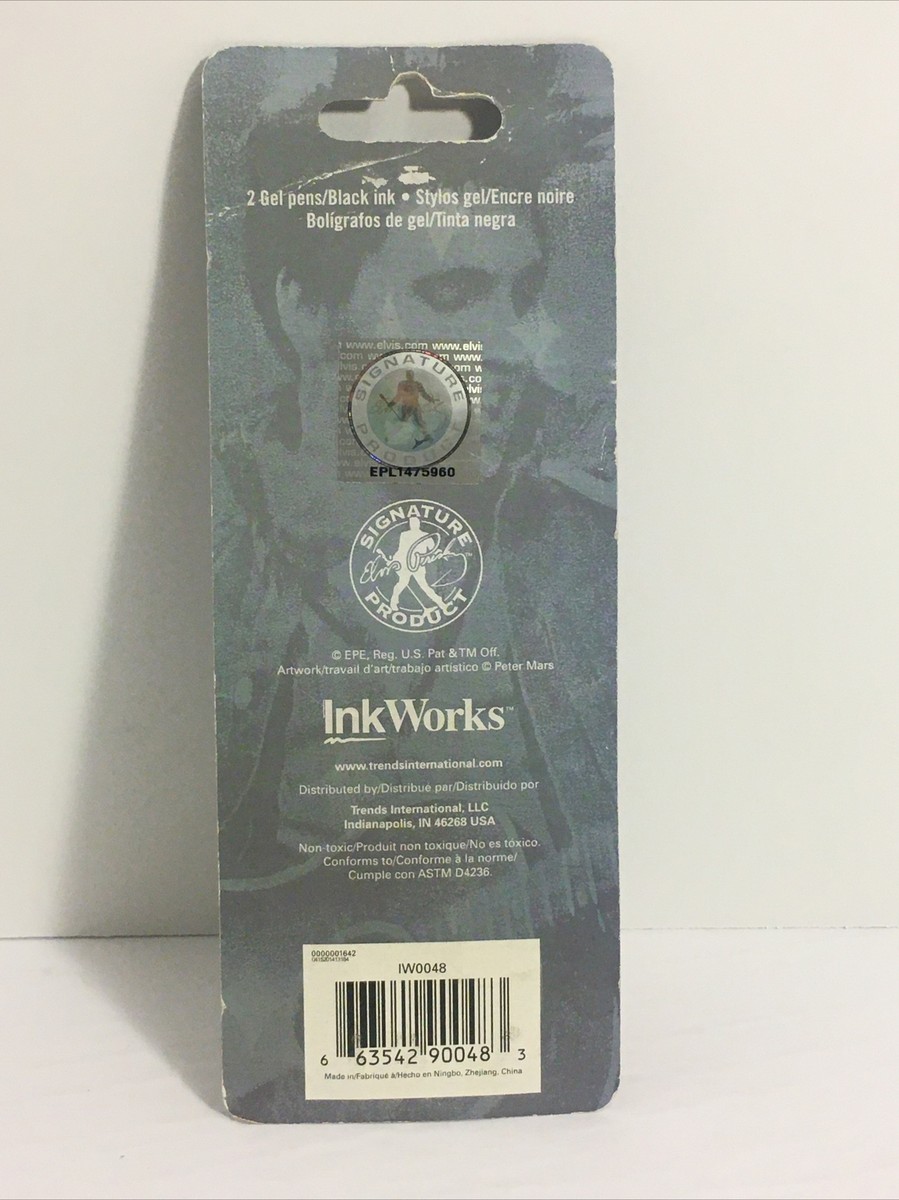 Pack De 2 Stylos Gel ELVIS PRESLEY InkWorks – Encre Noire, Neufs, Collector