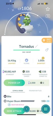 Glänzender Tornadus PoGo Handel - Handel nach 30 Tagen ultra Freunde werden