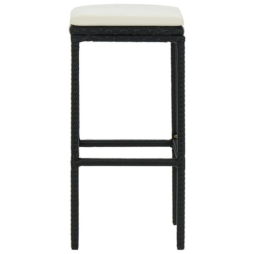 Set of 2 Bar Stools with Seat Cushions Modern Kitchen Counter Stools Poly Rattan - Picture 6 of 9
