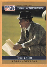 Tom Landry Dallas Cowboys 1990 Pro Set #28 HOF Texas Longhorns