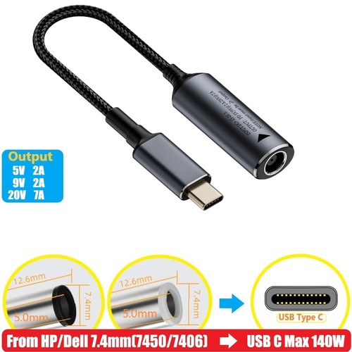 140W/65W 7.4mm Laptop Charger Converter USB Type C Power Charging Cable Adapter - Picture 15 of 15
