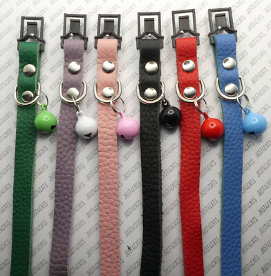 (CC045) Extra Soft Real Leather Cat Kitten Collar Removable Bell
