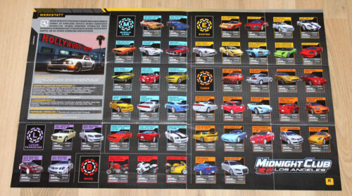 Midnight Club Los Angeles double sided German Poster / Map 55x35cm PS3 Xbox 360 - 第 1/2 張圖片