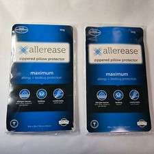 2x Allerease Advanced Allergy Pillow Protector, Premium Polyester, Zipper KING