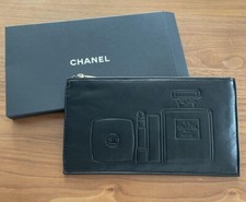 Chanel Beaute Gift Pouch Cosmetic Case Travel Case Clutch BIG black with box