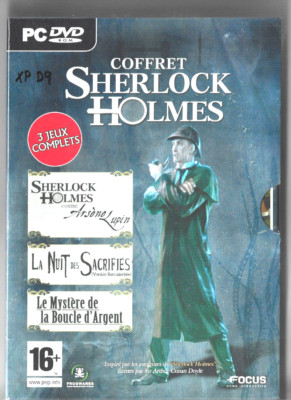 3-JEUX POUR WINDOWS XP-PC-DVD-ROM-COFFRET SHERLOCK HOLMES-CONTRE ARSENE LUPIN-