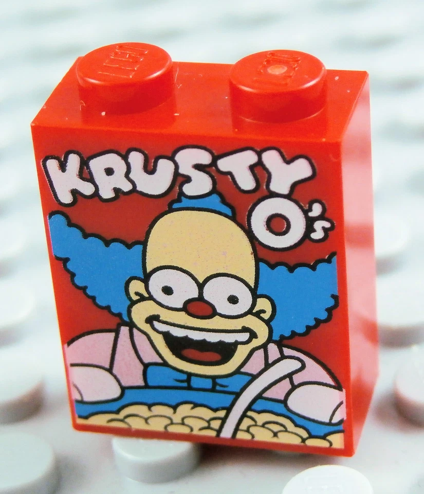 LEGO MILK N' CEREAL SET ~ Minifig Milk w/ Simpsons Krusty O's Cereal Food Brick - Image 2 of 2