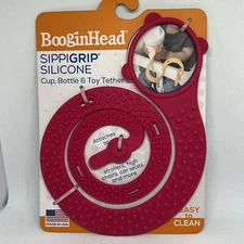 Boogin Head SippiGRIP  Pink Food Grade Silicone Multi- purpose attachment tether