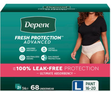 Depend Protection Plus Ultimate Underwear Women Large 68 CT