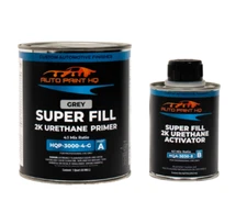 Super Fill 2K Urethane High Build Primer Surfacer Quart Gray, White, Black, Buff