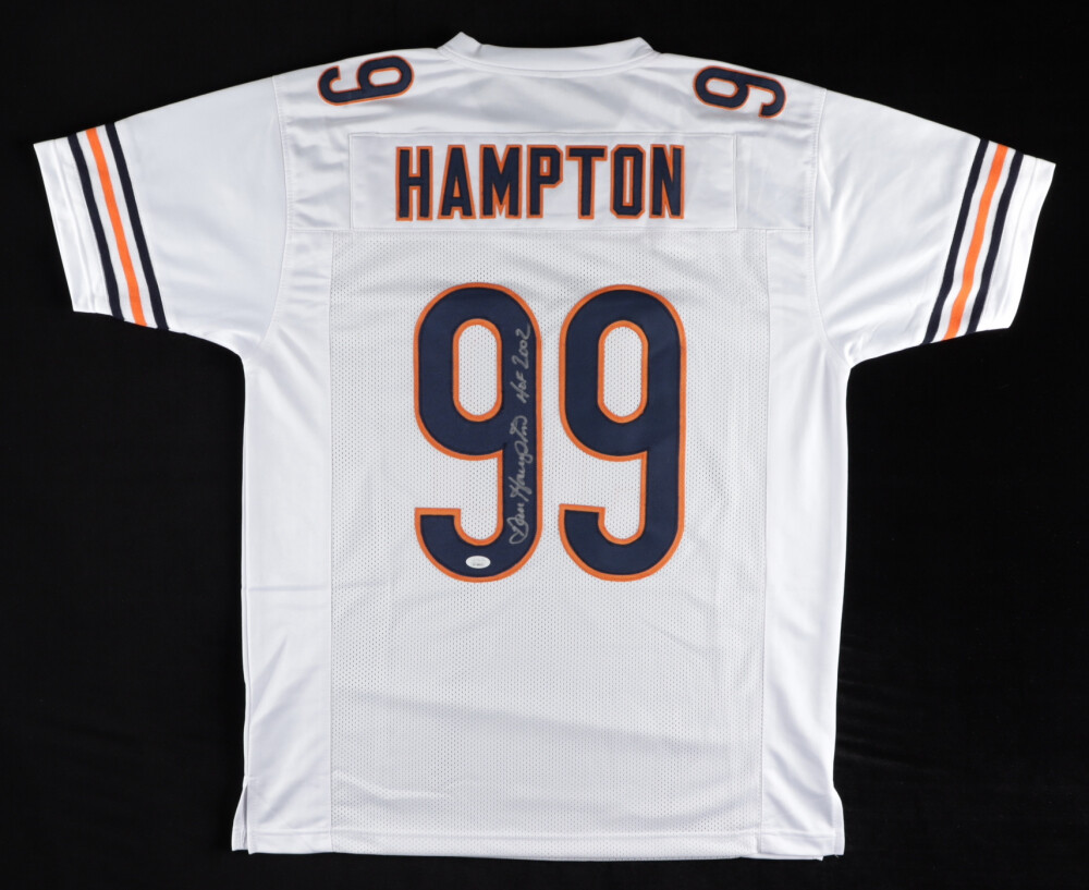 Dan Hampton Autographed Signed Chicago Bears White Jersey Inscribed HOF 2002 -JSA COA 