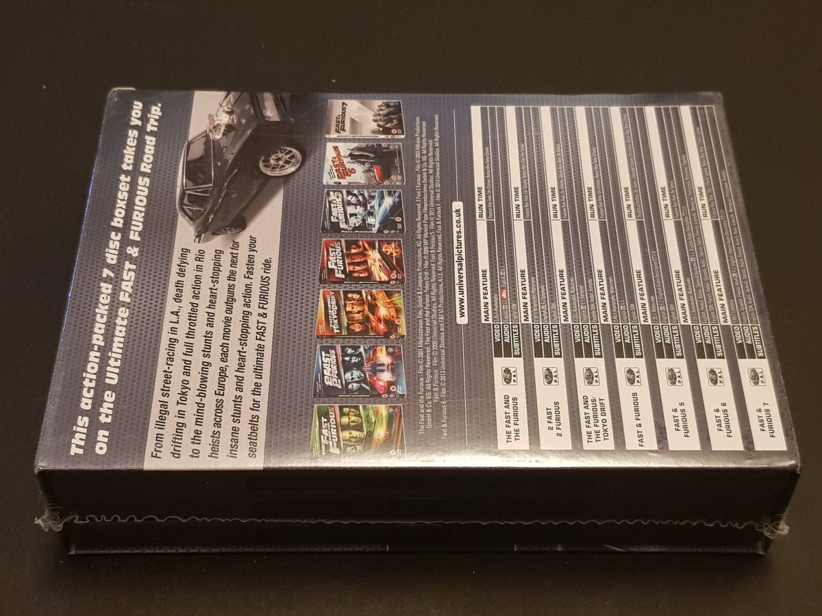 Fast And Furious 1-7 (Box Set) (DVD, 2015) (French\Spanish\Italian