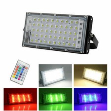 50W RGB LED Floodlight Work Light Flood Light Outdoor Security Garden Lamp UK