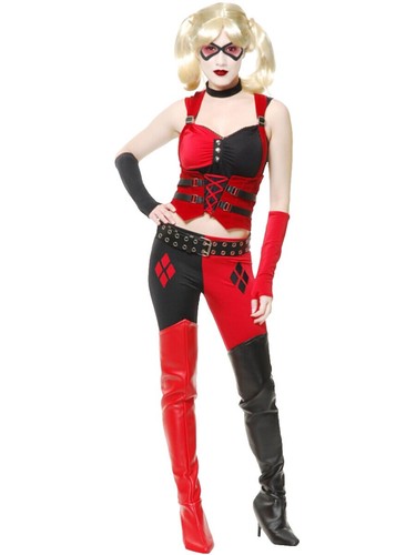 harlequin red dress Harlequin Clown 3pc Set Red Black & White Mini Dress(83929)