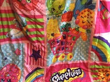 Edredón doble reversible rosa Shopkins con 1 sábana plana