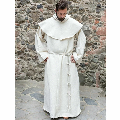 Renaissance Men Medieval Priest Monk Robe+Hooded Shawl Halloween Cosplay Costume - Bild 10 von 16