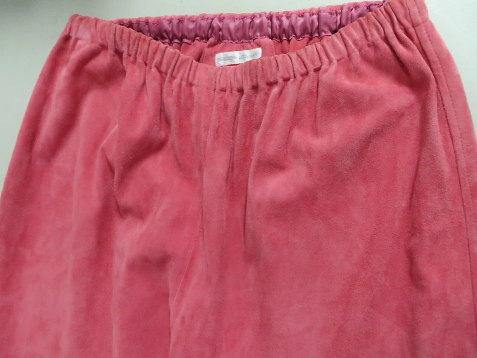 SHAMASK 麂皮绒皮革直筒弹性腰橙色珊瑚裤尺寸 2 — 第 4/4 张图片