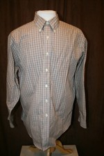 Brooks Brothers 346 Mens Non Iron Dress Large L Brown MultiColor