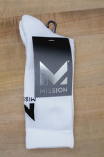 Mission Daily Cushion Crew Socks 1 Pair White 109613P Size Small/Medium