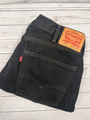 Levi's 550 Men's 36x29 Black Straight Leg Jeans Cotton Made In Egypt