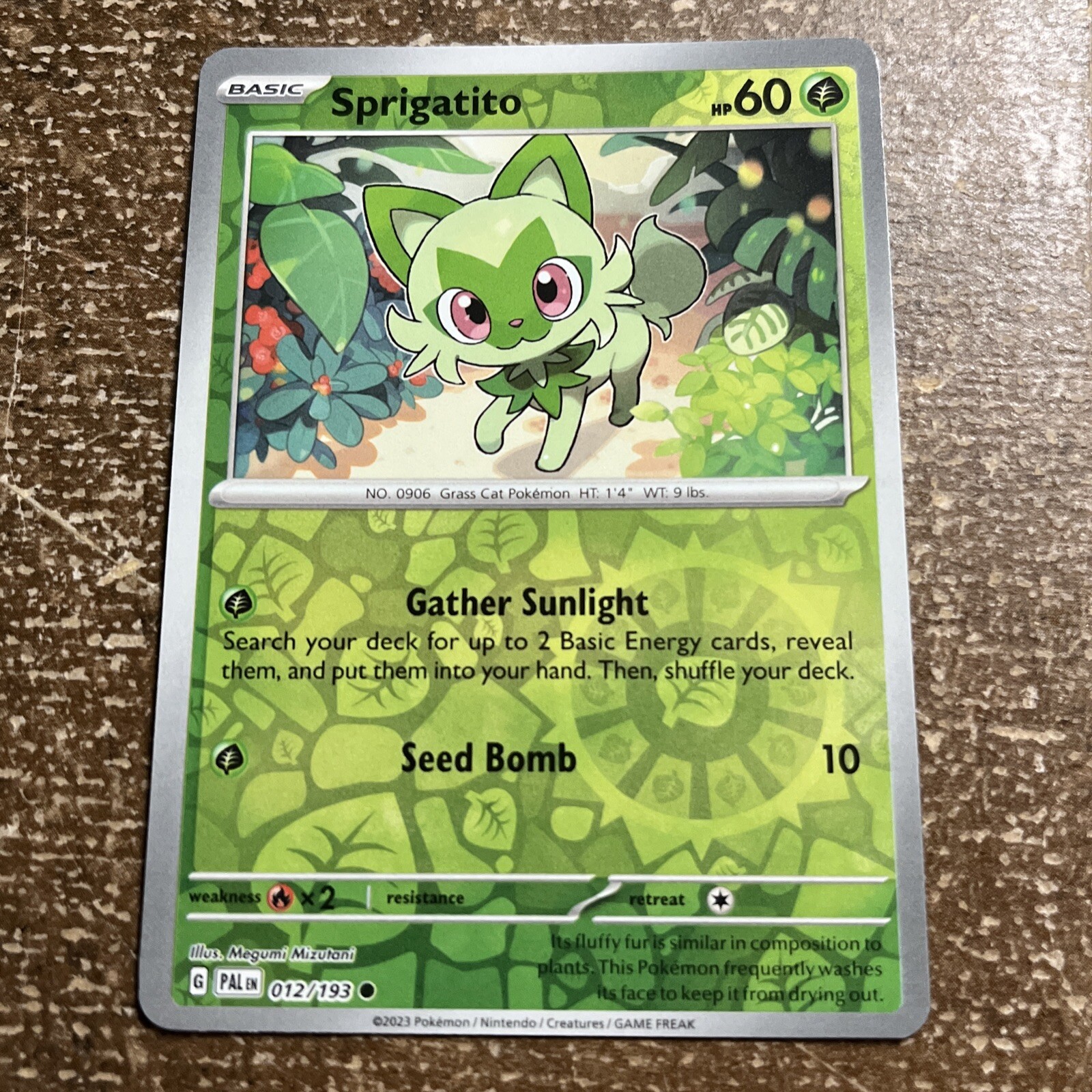 Sprigatito 012/193 S&V Paldea Evolved Reverse Holo Starter Pokémon 2023