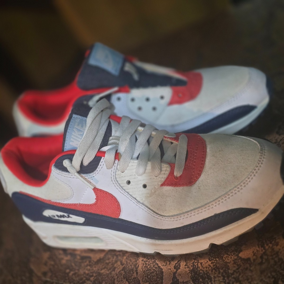 ?️ 2020 NIKE AIR MAX 90 US 9. - DENIM CHILLI RED WHITE 
