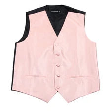 Men's Pink Pattern Tuxedo Vest Formals Weddings Proms Fashion Waistcoat