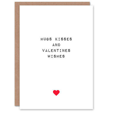 Valentinstag Grußkarte Umarmungen Küsse Wünsche für Sie oder Ihn