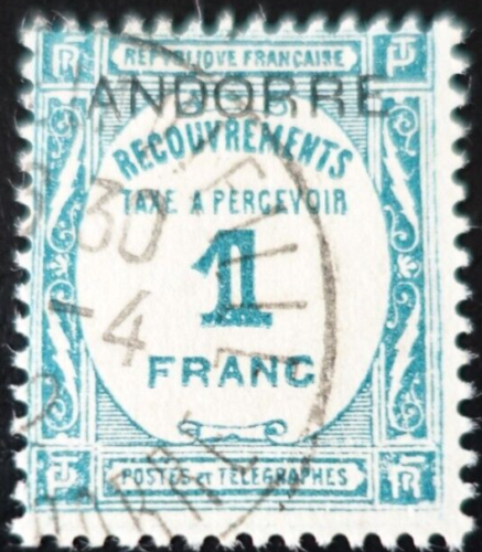 Andorra Französisch Briefmarke Steuer N°12 ausgelöscht - Bild 1 von 2