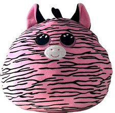 TY Squish A Boos Collection - Zoey The Pink Zebra, Cushion Pillow Plush,  14”
