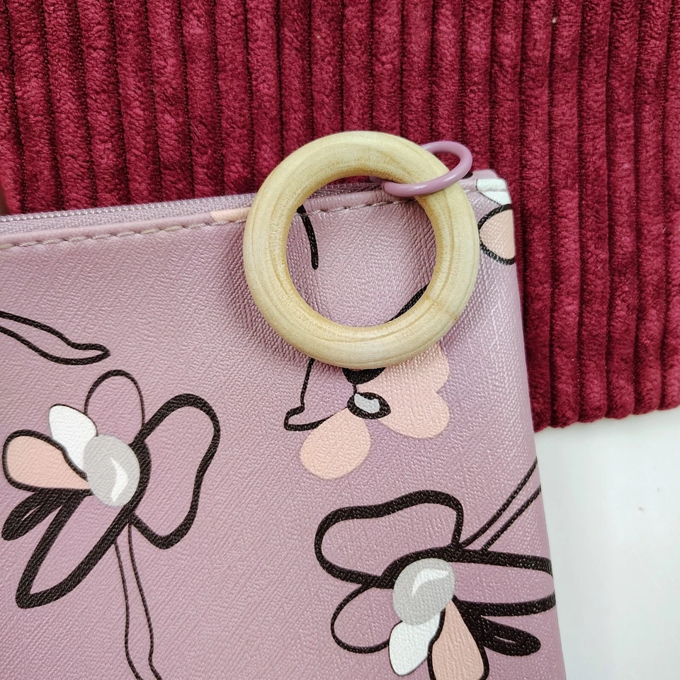 Lote de 3 bolsas de maquillaje IPSY nunca usadas selladas con un beso pana púrpura floral Foto 2 de 4