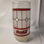 Coca-Cola Drinking Glass Unisex Vintage Stained Glass Tiffany Style Frosted 6"