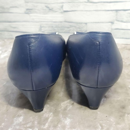 Women 6.0US Valentino Shoes Pumps Navy Leather 6 Limited Edition VHTF Popular Pr - Picture 8 of 14