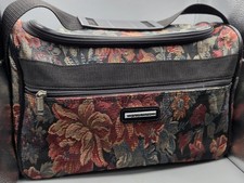 Vintage Jaguar Floral Tapestry Travel Bag Carry On Shoulder Weekender Luggage