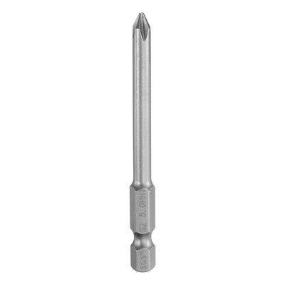Magnetic Phillips Screwdriver Bit PH1 1/4'' Hex Shank 75mm Long 5mm Rod