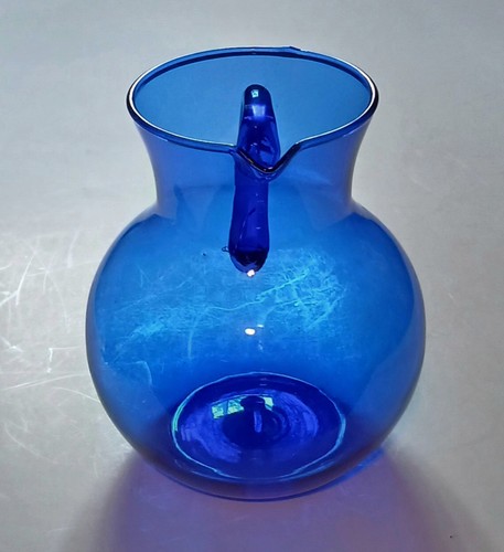 MCM Blenko Cobalt Blue Hand Blown Pitcher - Picture 4 of 5