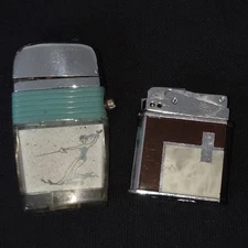 VTG Lighter Lot Japan Wind Proof  "111" Series USA Scripto VU Woman Water Skiing