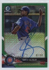 2018 Bowman Mega Box Chrome Mojo Refractor Green 7/99 Adbert Alzolay Auto zr9