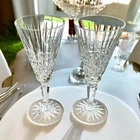 VTG Waterford Cut Crystal Maeve Pattern Wine/Champagne Glasses 7" 2pc Set