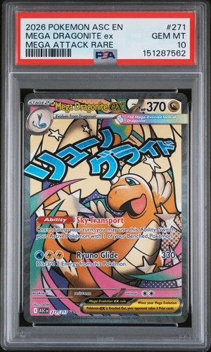 2026 POKEMON ASC EN-ASCENDED HEROES MEGA ATTACK RARE MEGA DRAGONITE EX PSA 10