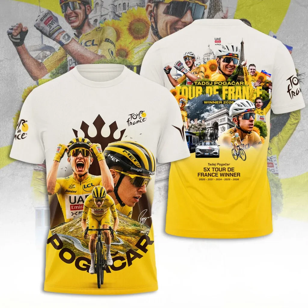 Tadej 2026 Tour de France Winner 3D Apparel Tshirt