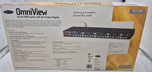 Open Box Belkin OmniView Pro2 F1DA108T 8-Port KVM Switch W/ Power adapter - Bild 10 von 11