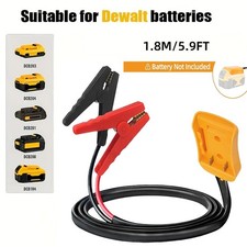 Jumper Cables For Car With Adapter For Dewalt Battery 8awg 5.9ft Auto Booster