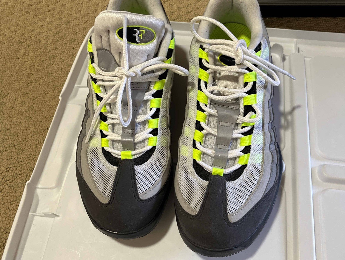 NIKEナイキ ZOOM VAPOR RF X AM 95 フェデラー NEON NikeCourt Vapor RF x AM95 'Black & Volt' Release Date. Nike