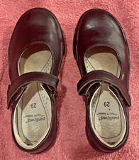 Kids girls black leather school shoes Pediped barefoot size EU29/ UK11