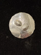 Vtg Sterling Silver Stuart Nye Hand Wrought Pine Cone Tree Holiday Brooch 1.5” 