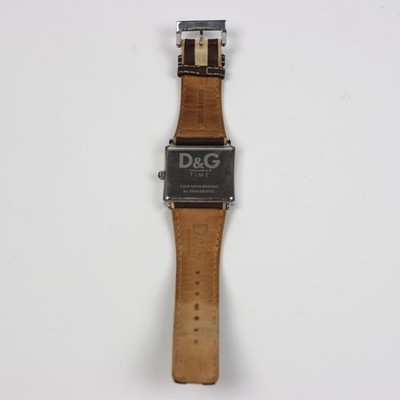 Dolce & Gabbana D&G Men's Watch Square Dial Brown Leather Strap