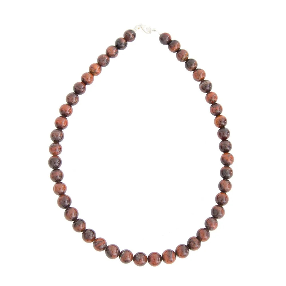 Collier Oeil de boeuf authentique avec perles de 10mm, un bijou d'exception