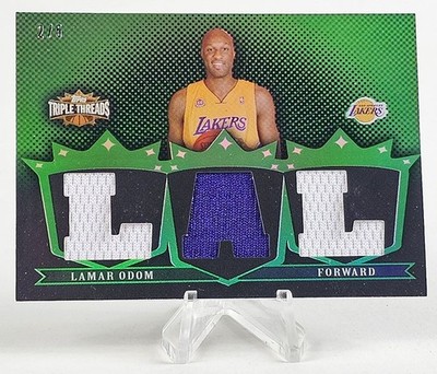 Lamar Odom 2008 Topps Triple Threads Emerald game used Jersey #2/5 L.A. Lakers